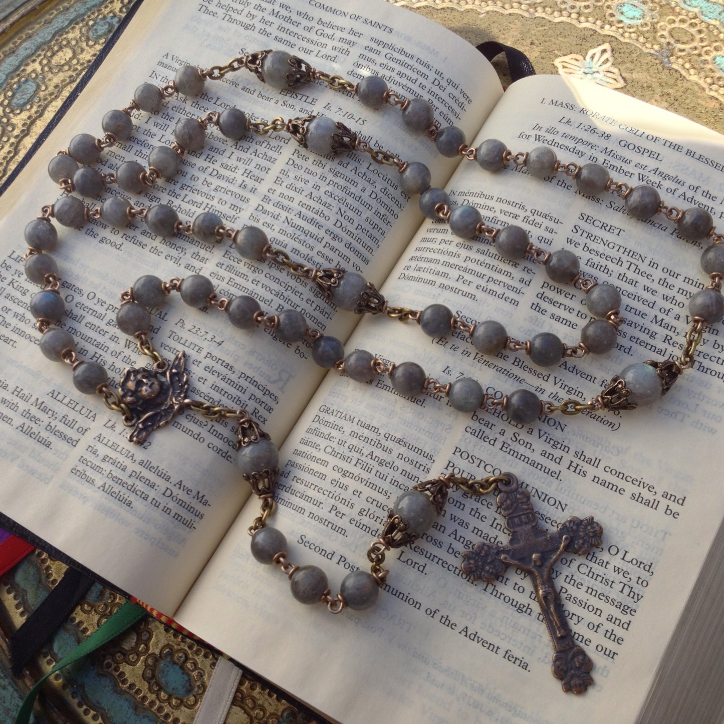 Heirloom Rosary, Flashing Labradorite Rosary