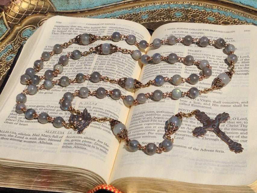 Heirloom Rosary, Flashing Labradorite Rosary