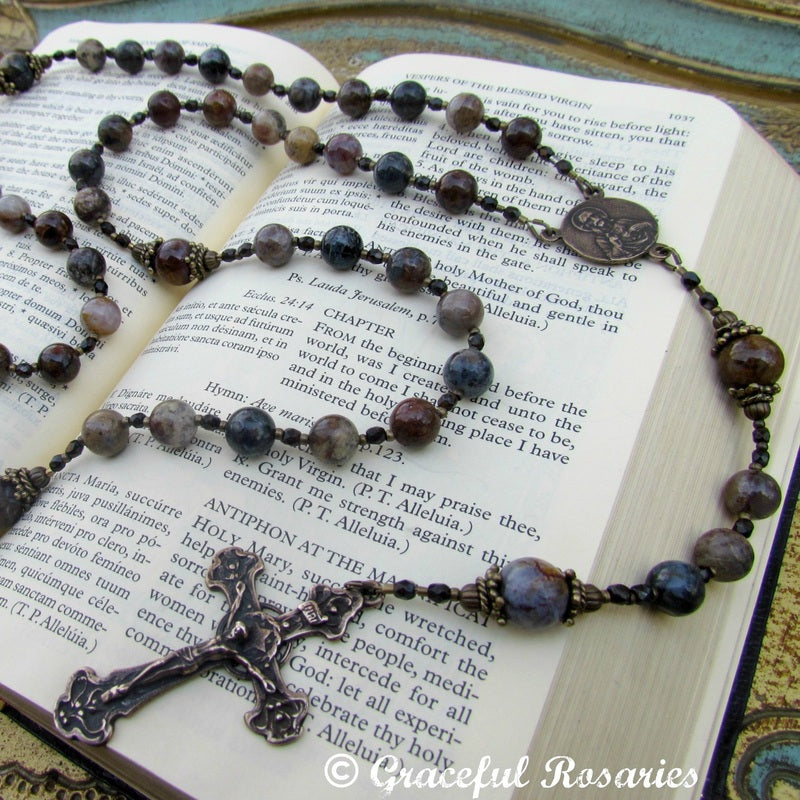 Cable Strung Rosary, Pietersite Gemstones