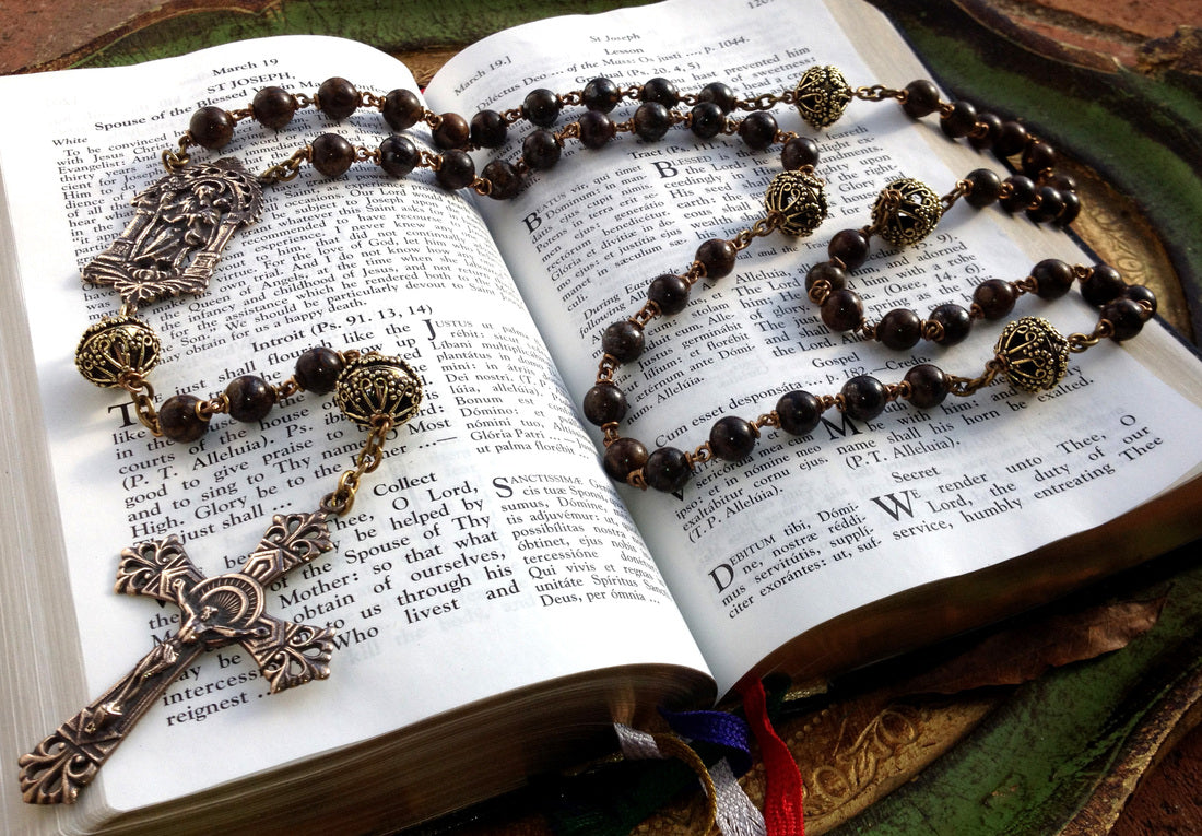 St. Joseph Heirloom Bronzite Rosary 8mm
