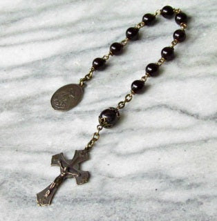 Tenner, Catholic Rosary with Black Onyx Gemstones and St Michael medal