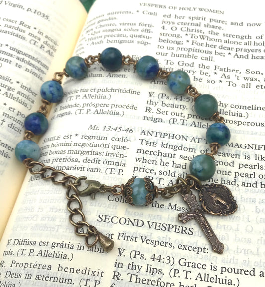 Heirloom Rosary Bracelet, Impression Jasper Gemstones