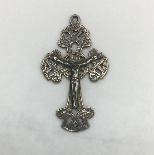 Crucifix, Antique Celtic white bronze -436 wb