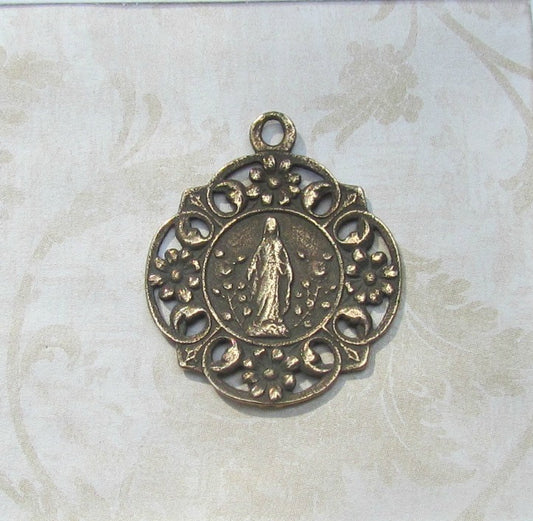 Medals,  Mary with Many Flowers