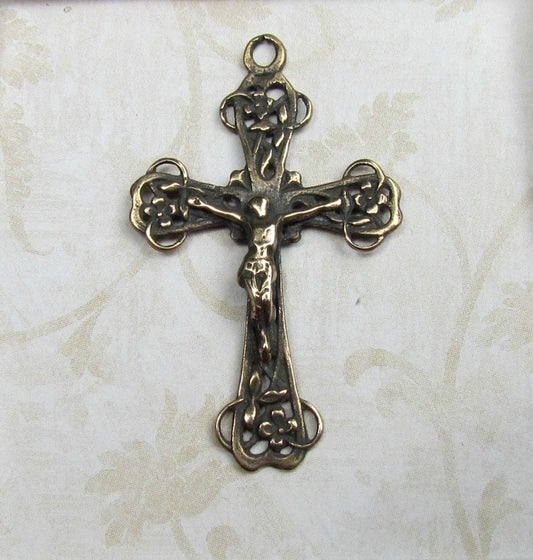 Crucifix, Pretty Flowers - 1229