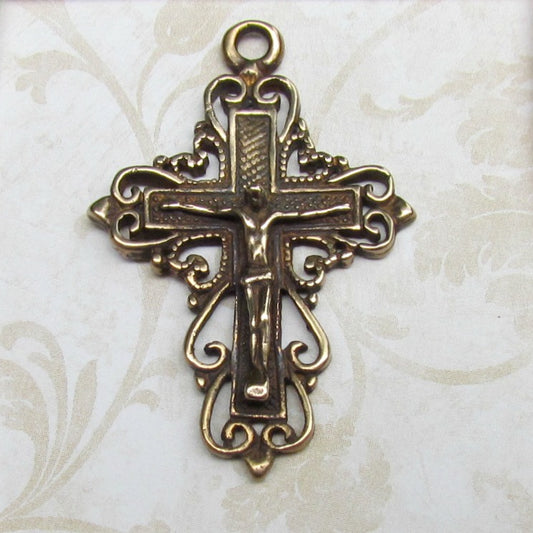 Crucifix, Heart Scrolls - 671