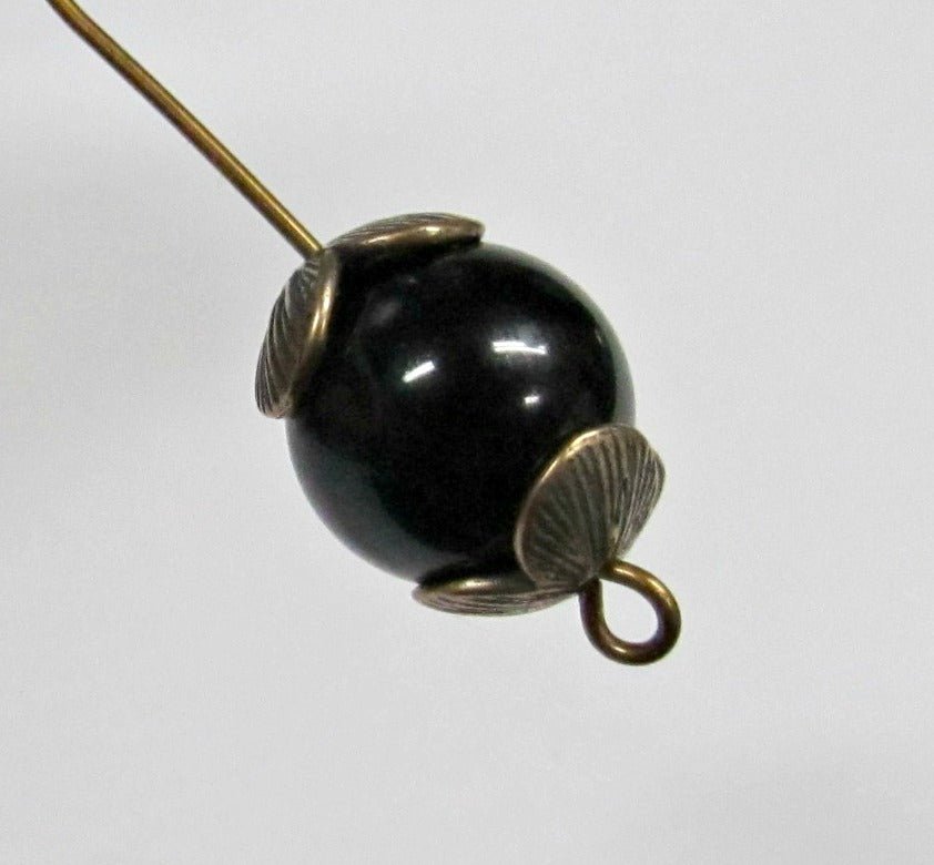 Bead caps , Bronze Petal