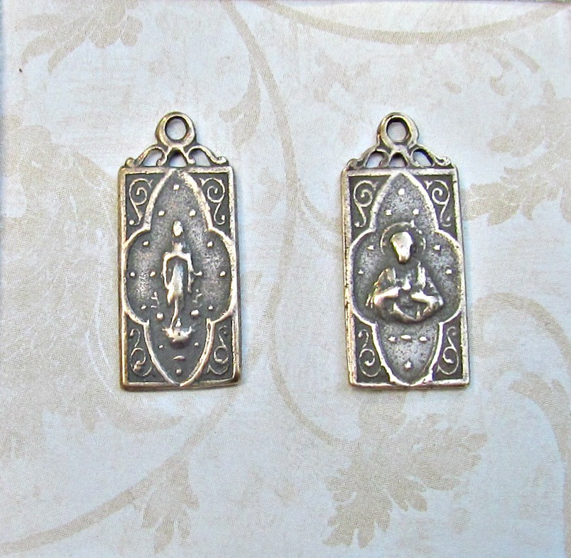 Medals, Rectangle Sacred Heart Mary