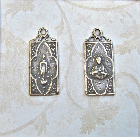 Medals, Rectangle Sacred Heart Mary
