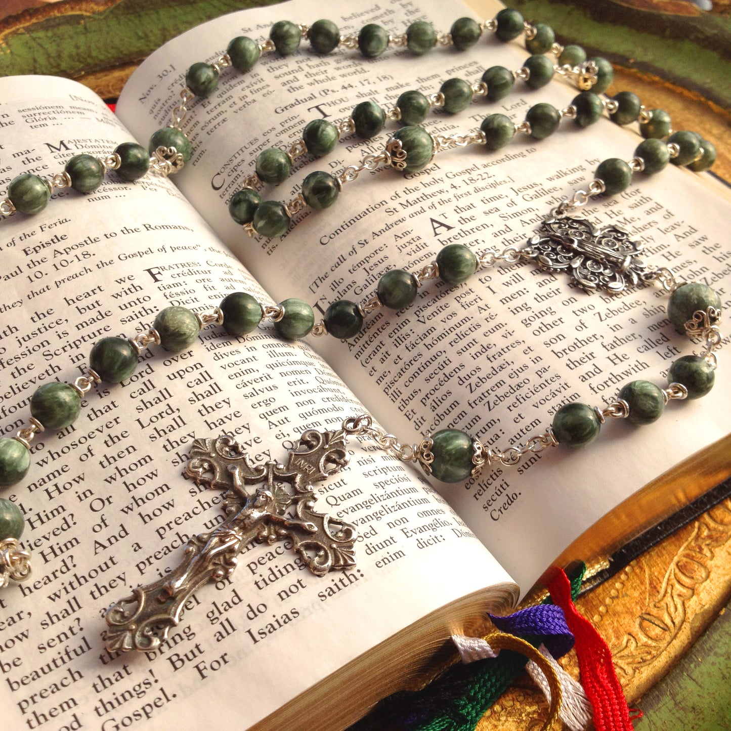 Queen of the Seraphim Large Sterling Silver Heirloom Rosary 8mm