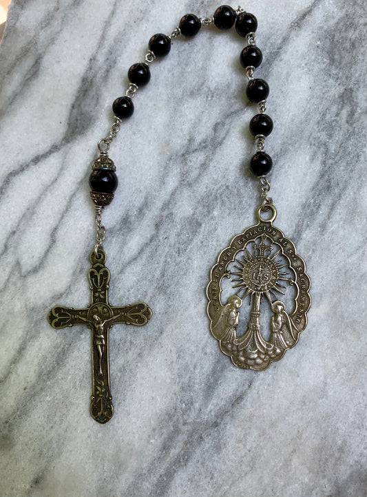 Black Onyx Tenner with White Bronze and Eucharist Medal