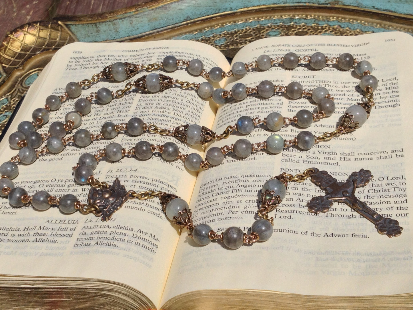 Heirloom Rosary, Flashing Labradorite Rosary