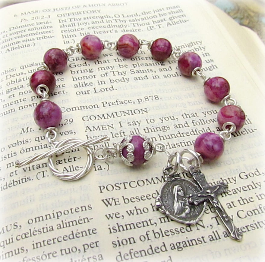 Heirloom Rosary Bracelet, Sterling Silver