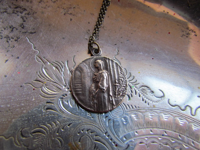 Catholic Jewelry, St. Philomena medal on Chain