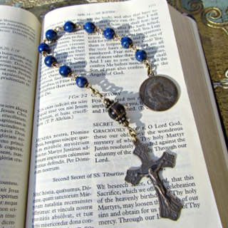 Tenner, Catholic Rosary with Lapis Lazuli and St Joseph