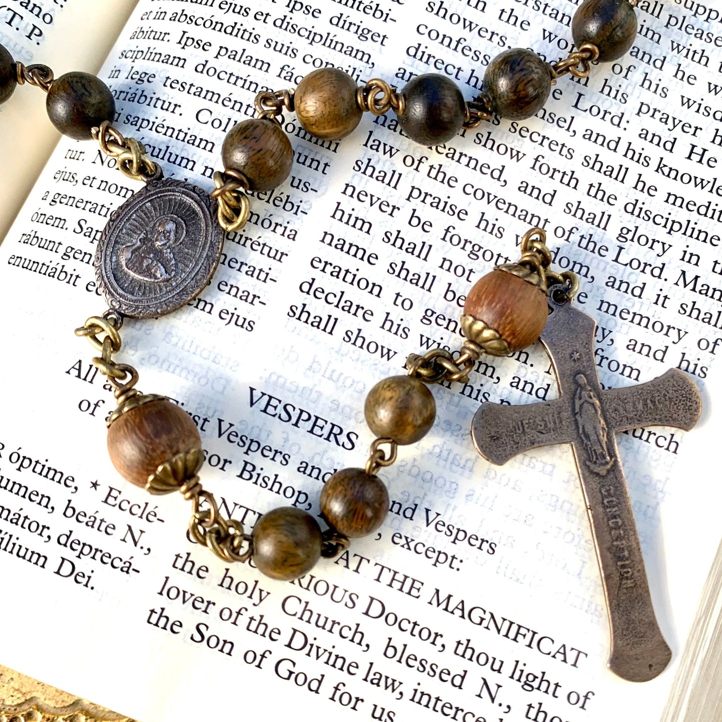 Heirloom Rosary, with Rosewood beads