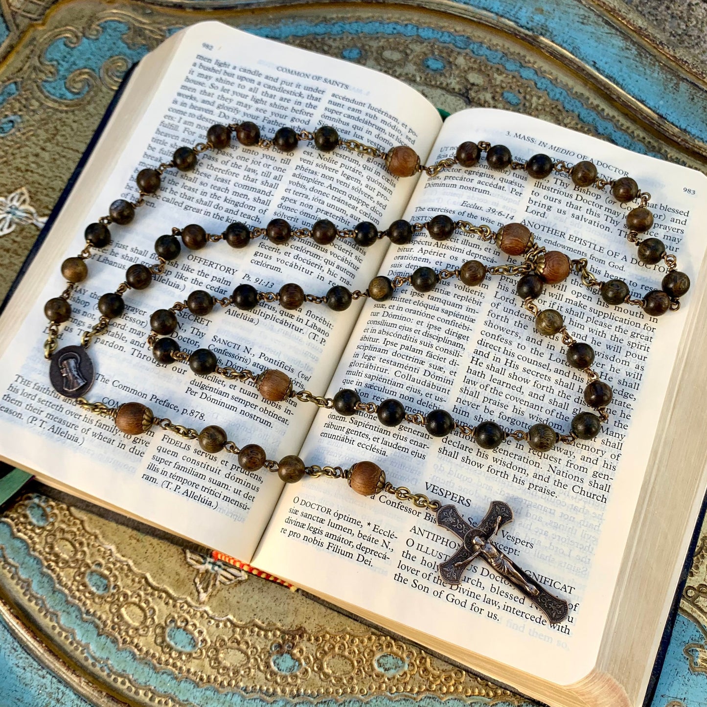 Heirloom Rosary, with Rosewood beads