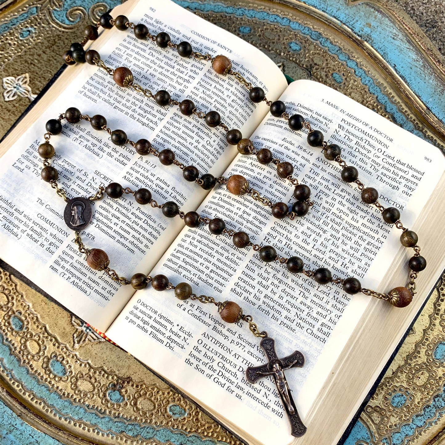 Heirloom Rosary, with Rosewood beads