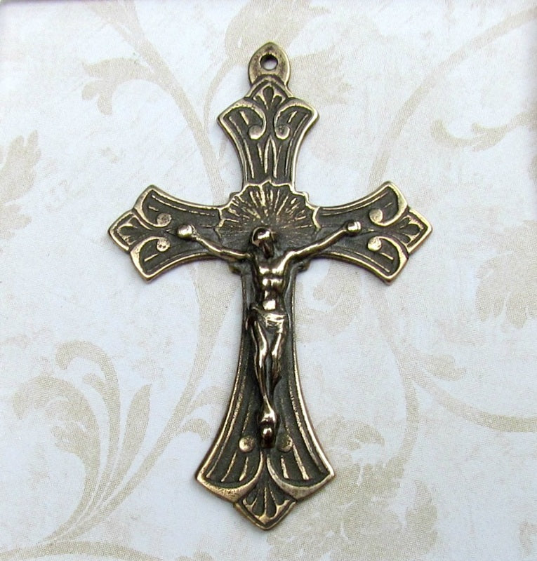 Crucifix, Scrolled Pattern