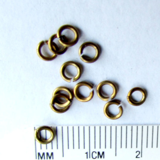 Findings, Jump rings Antiqued brass 4mm/20g