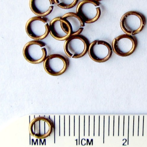 Findings, Jump rings Antiqued brass
