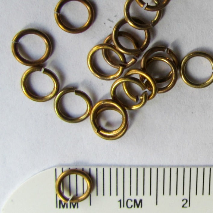 Findings, Jump rings Antique brass- 6mm/18g