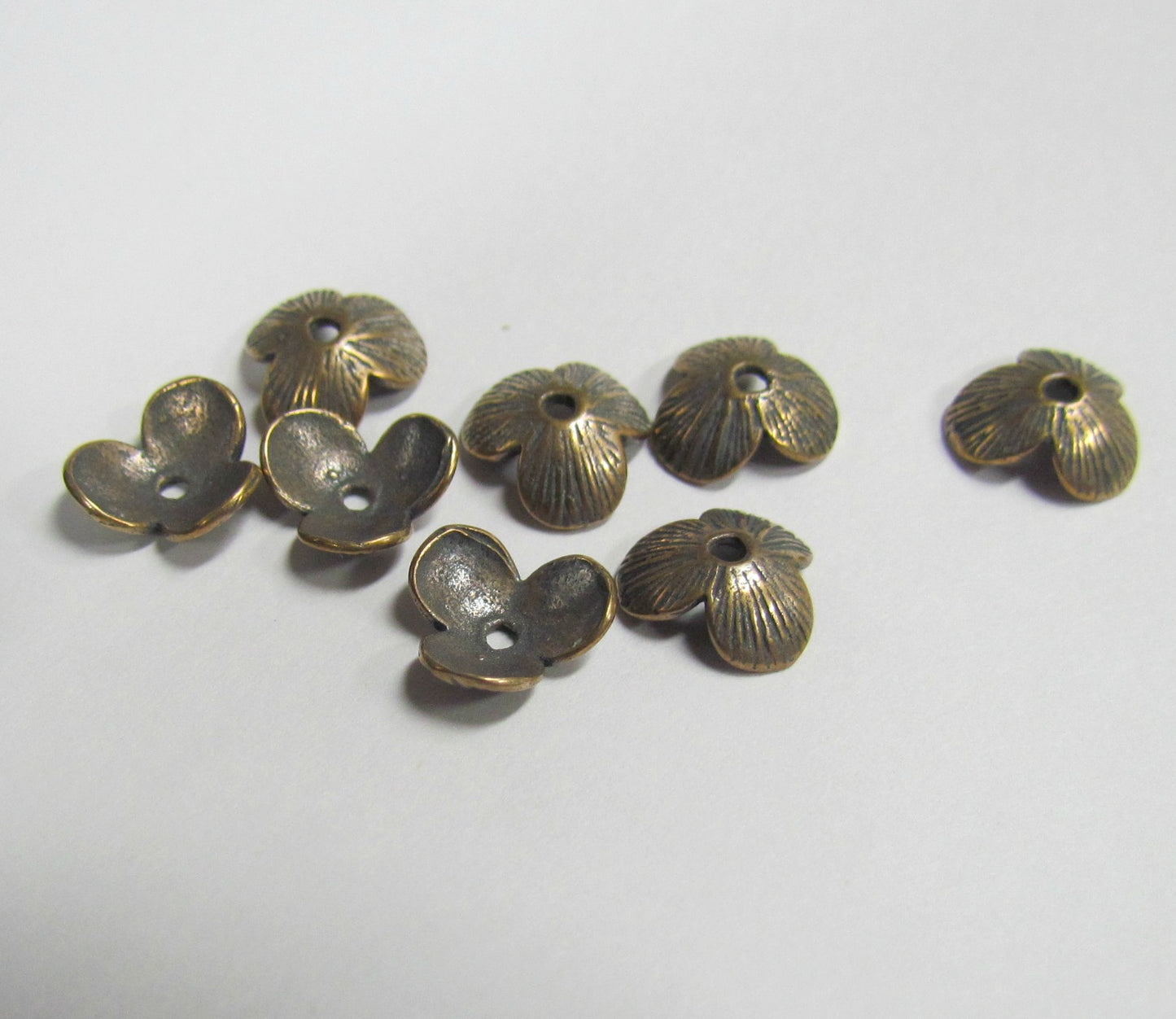 Bead caps , Bronze Petal