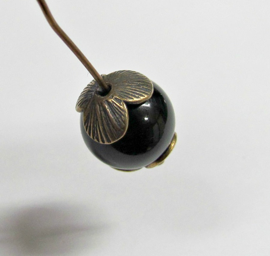 Bead caps , Bronze Petal