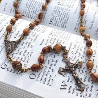 Heirloom Rosary, with Bethlehem Olive Wood Beads
