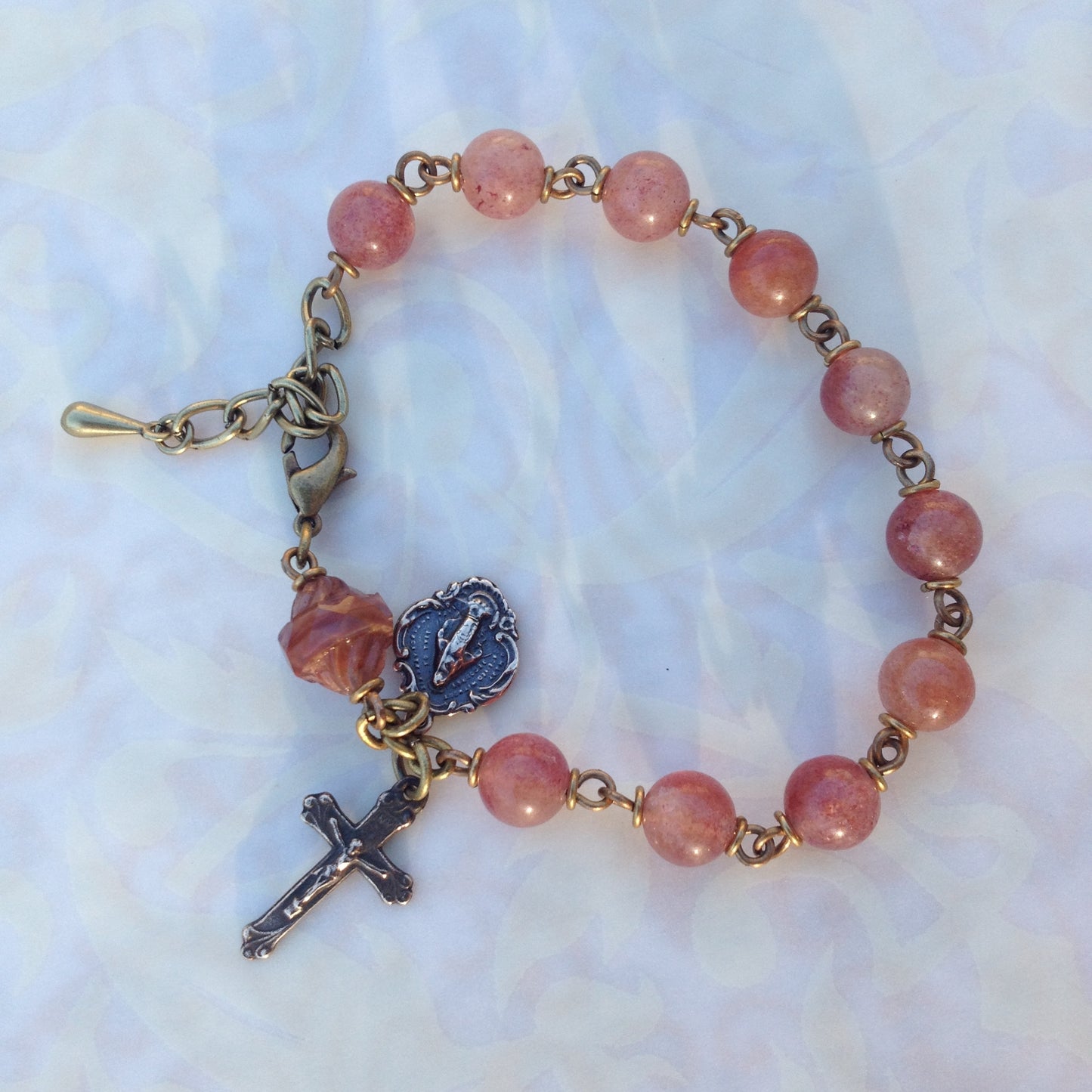 Heirloom Rosary Bracelet, Muscovite Gemstones